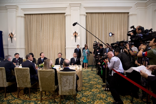 President Obama And Premier Wen Jiabao Are Photographed