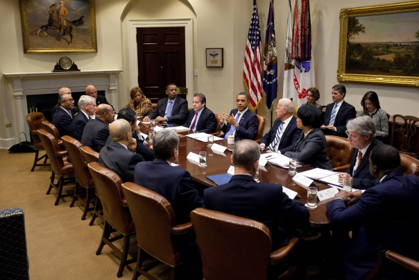 President Barack Obama and Vice President Joe Biden meet with U.S. mayors 
