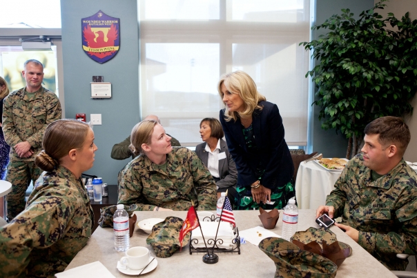 Dr. Jill Biden Greets Wounded Warriors
