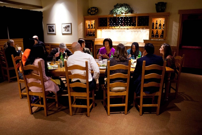 First Lady Michelle Obama At An Olive Garden On The Let S Move