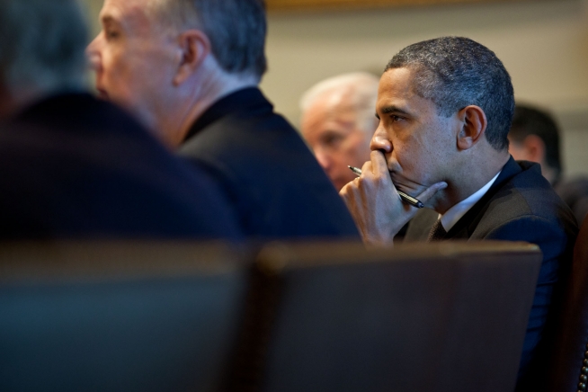 President Obama In The Cabinet Room The White House