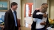 President Obama with Jack Lew and Kathryn Ruemmler after the Supreme Court's ruling on the Affordable Care Act, June 28, 2012