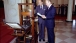 Presidents Ford and Giscard d’Estaing view the state gift from France, an antique 18th century printing press set up to print copies of the Declaration of Independence. 