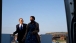 The President and First Lady Board Air Force One