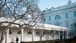 President Barack Obama Walks Along The Colonnade