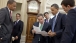 President Barack Obama Reviews His Fiscal Responsibility Speech with Advisors