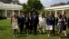 President walks with interns