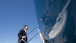 Secretary Shinseki Boards a Plane in Helena, Montana