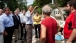 President Barack Obama talks with residents 