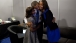 President waiting with Sasha and Malia backstage before his speech at the Democratic National Convention