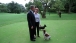 President and Mrs. George W. Bush with Barney and Spot.