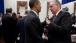 President Barack Obama talks with Missouri Governor Jay Nixon