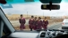School Girls Are Seen From Secretary Clinton's Motorcade