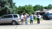 People Gather Along President Obama's Motorcade Route 