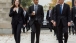 President Obama walks with staff en route to the Metropolitan Club