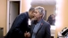 President Obama talks with Ellen DeGeneres backstage