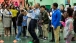 President Obama reacts to getting beat at Rock, Paper, Scissors