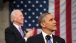 President Obama and VP Biden Look Toward their Wives 