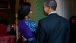 President Barack Obama And First Lady Michelle Obama Talk In The Green Room