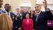 President Obama Talks With White House Fellows