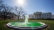 The North Grounds fountain is turned green
