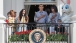 President Obama, First Lady Michelle Obama, Sasha and Malia, and Marian Robinson on the South Portico at the 2013 Easter Egg Roll, April 1, 2013 