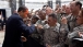 President Barack Obama Fist-bumps A Soldier