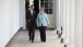 President Obama and Chancellor Merkel Walk Along the Colonnade 