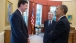 President Obama talks with James Comey and FBI Director Robert Mueller