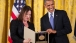 President Obama Awards the National Medal of Arts to Jenny Bilfield, President of the Washington Performing Arts Society
