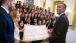 President Obama receives an early birthday card 