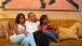 President Obama And His Daughters Watch The First Lady On Television