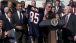 Mike Ditka presents President Obama with his Own Chicago Bears Jersey 