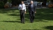 President Obama and Vice President Biden Walk Through the Rose Garden