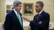 President Obama talks with Secretary of State Kerry
