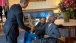 President Barack Obama greets Richard Overton