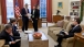 President Obama Works With Advisors In The Oval Office