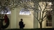 President Obama walks on the colonnade after making a statement on the landmark climate change agreement