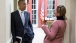 President Obama talks with Shailagh Murray outside the Oval Office