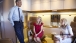 President Obama talks with Dr. Jill Biden and Sheila Nix aboard Air Force One