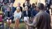 Dr. Jill Biden and Zambian Second Lady Dr. Charlotte Scott are briefed wide