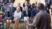 Dr. Jill Biden and Zambian Second Lady Dr. Charlotte Scott are briefed wide