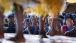 School children watch performances