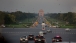 Vice President Joe Biden's motorcade travels towards the India Gate