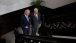 Vice President Joe Biden and Panamanian President Ricardo Martinelli walk down the stairs