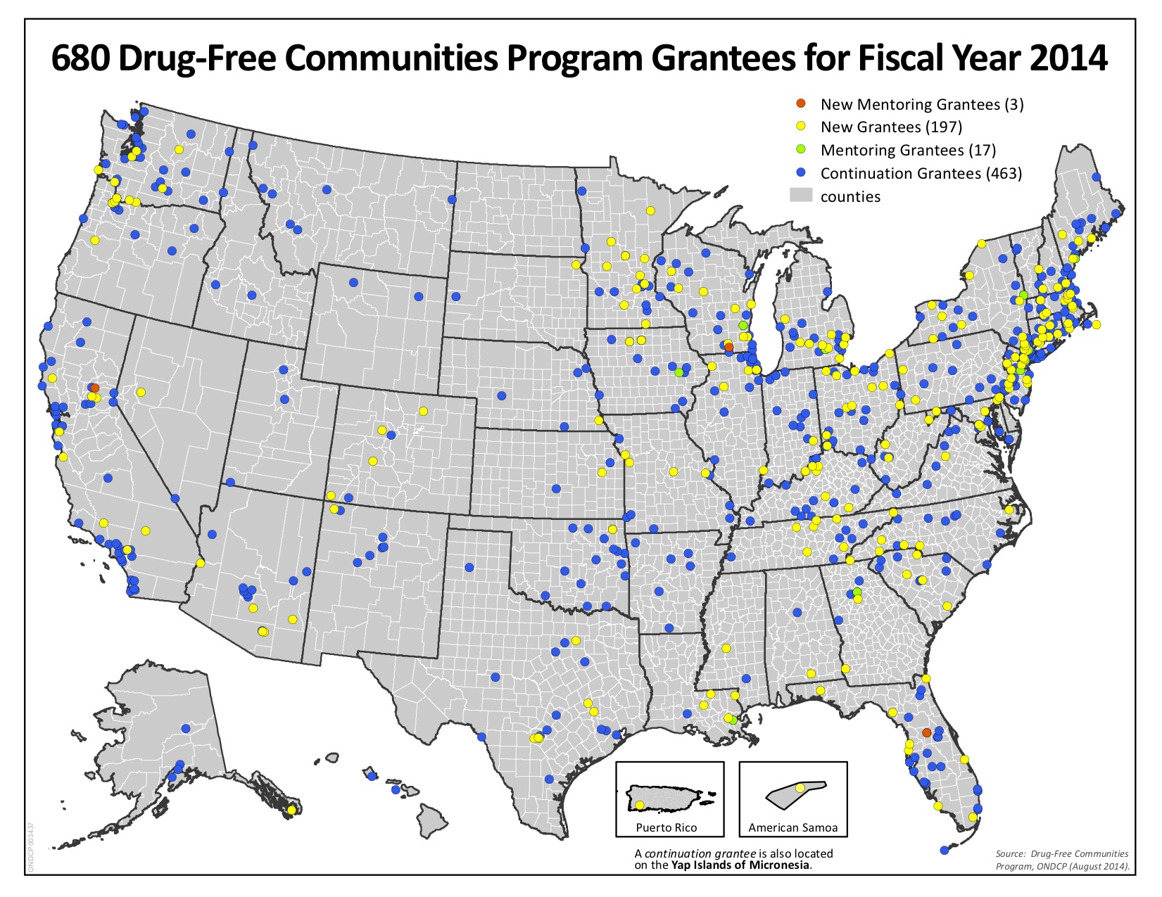 680 Drug-Free Communities Program Grantees for Fiscal Year 2014