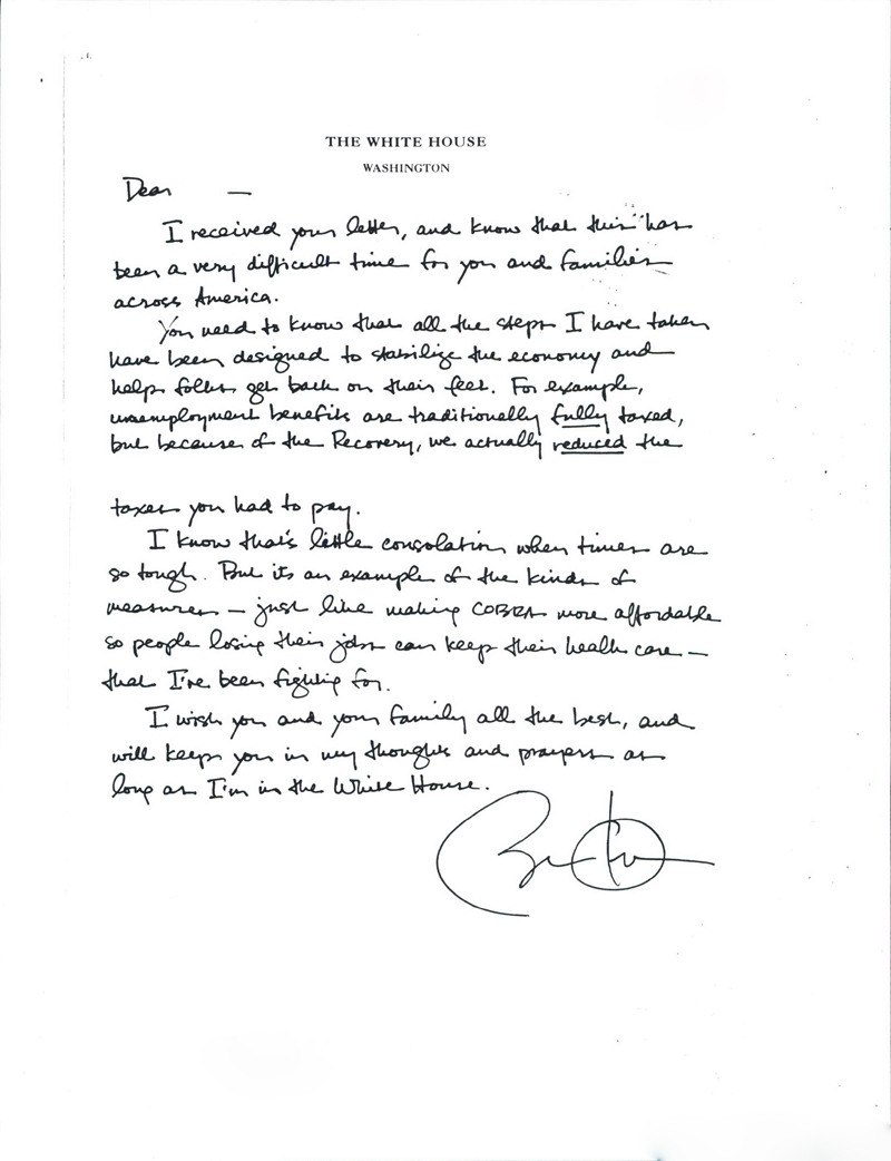 Loss Of Income Letter from obamawhitehouse.archives.gov