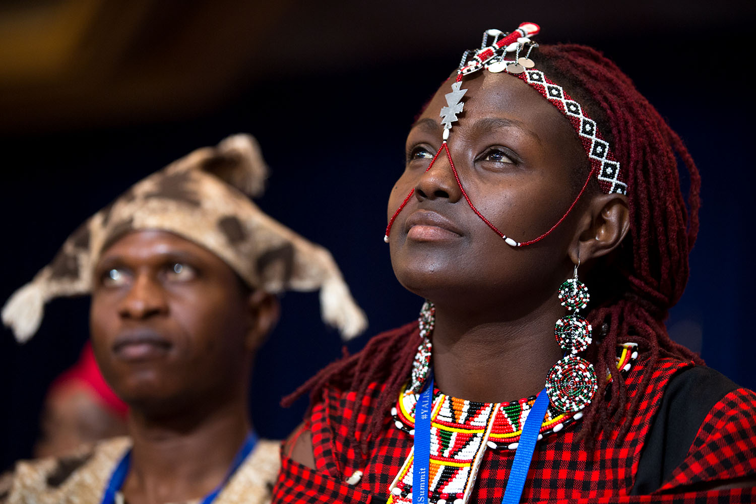 Josephine Kulea (Kenya) and audience members listen as President Barack Obama delivers remarks during a Young African Leaders Initiative (YALI) town hall in Washington, D.C., July 28, 2014. (Official White House Photo by Pete Souza)