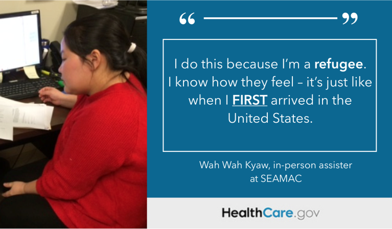 Wah Wah Kyaw is a Burmese American in-person assister.