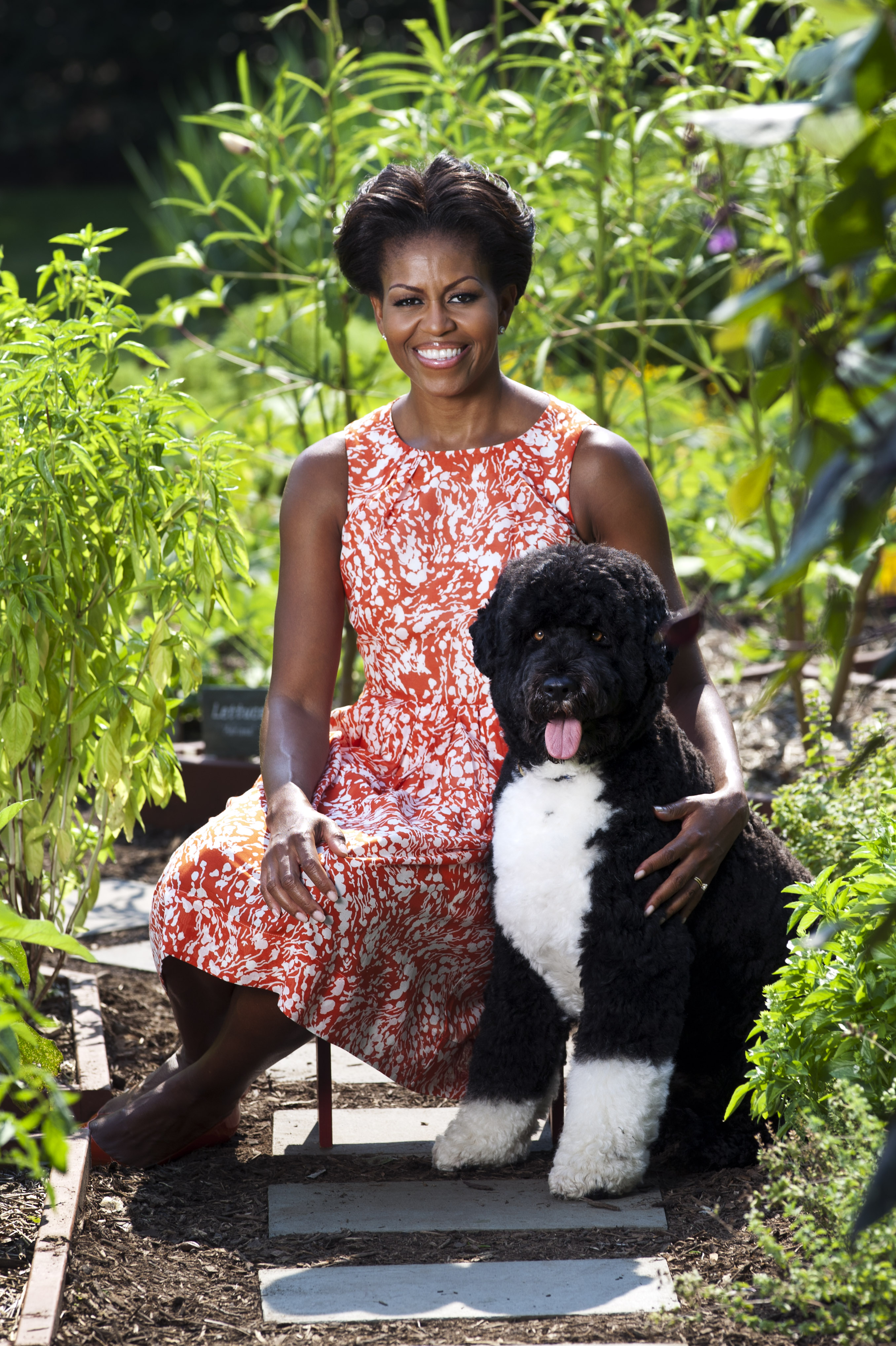 First Lady Michelle Obama and Bo